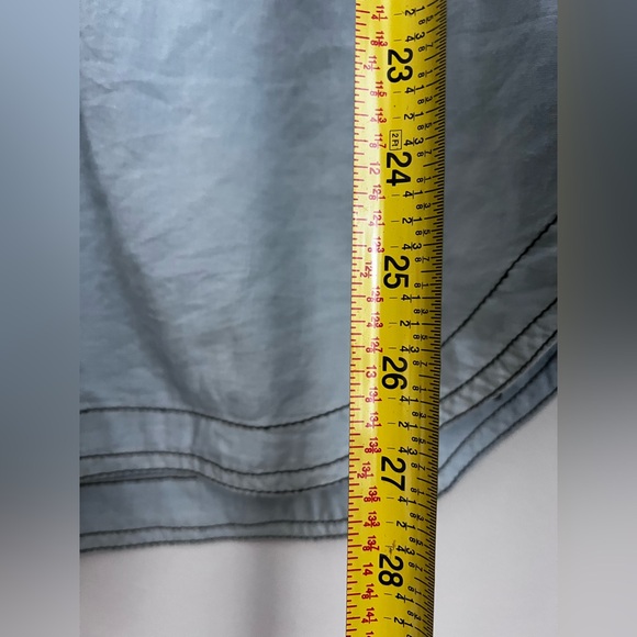 Free People Last Chance Blue Chambray Button Down Shirt long sleeve lightweight - Picture 7 of 7